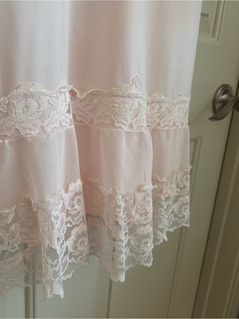 Vintage Movie Star Pink Lace Slip Nightgown Cottagecore Midsize Fashion 40 - Picture 4 of 13